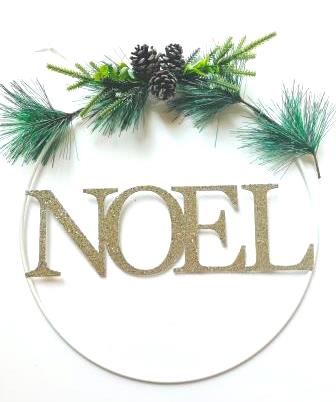 La plastose décoration et textiles festifs 1 ANNEAU NOEL CHAMPAGNE 32CM
